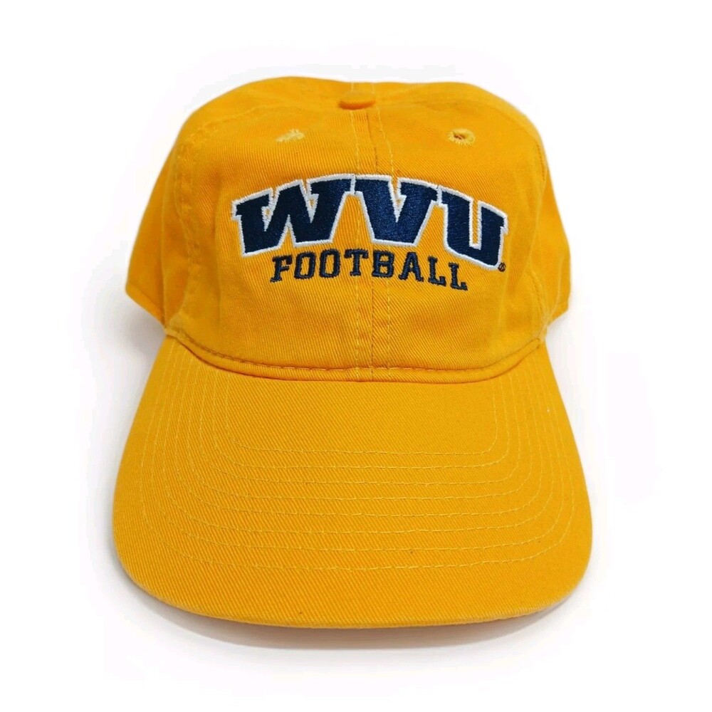 West Virginia University Football Hat Cap The Game Vintage USA Made Yellow Strap